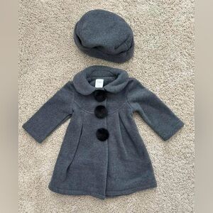 NWOT Starting Out Baby Girl Grey Winter Coat/Pea Coat Size 12m